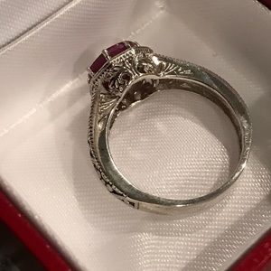 RED CRANBERRY RUBY 925 STERLING SILVER RING